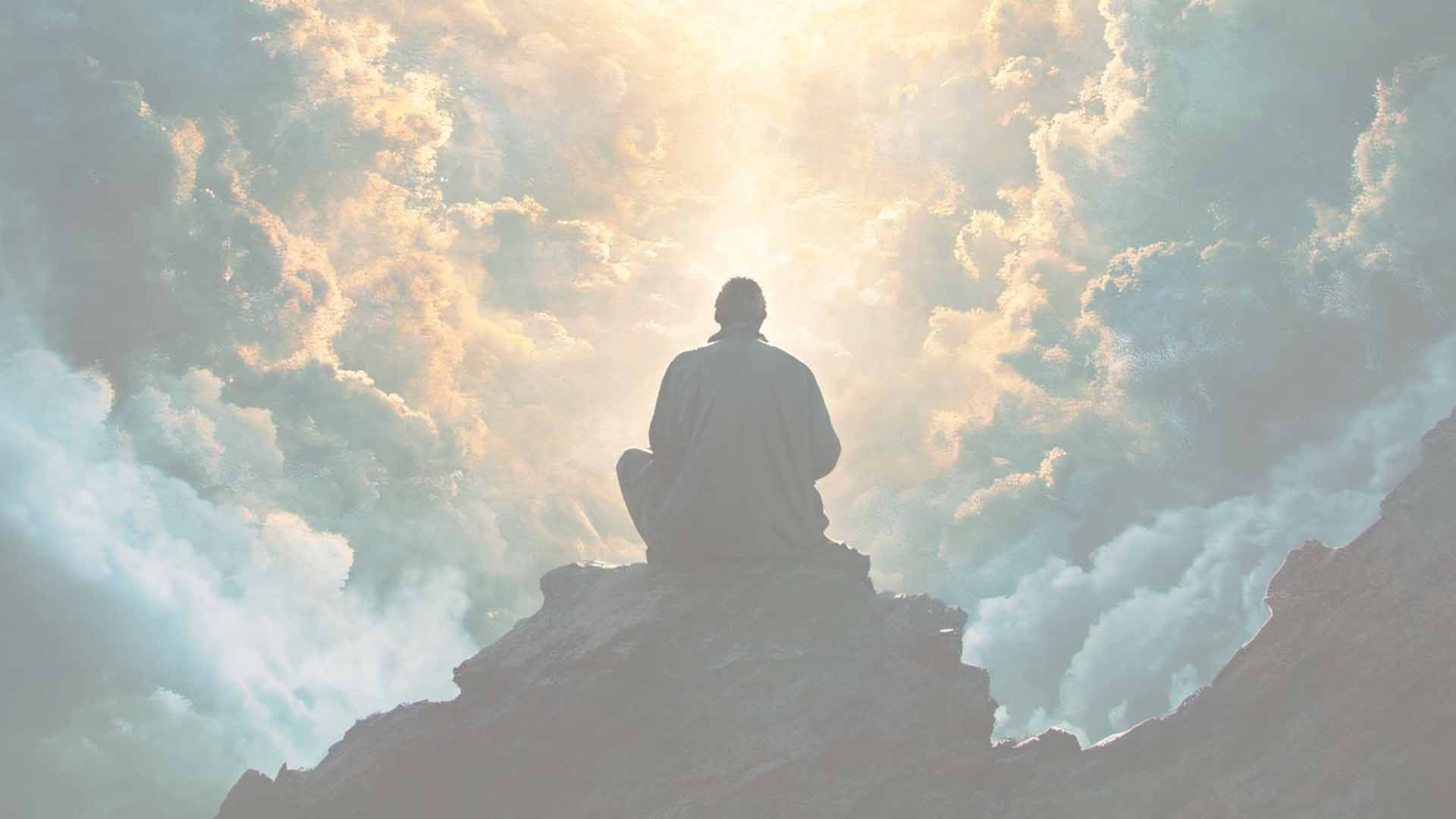 A seeker meditating in divine light